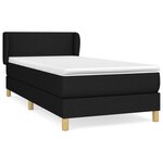 vidaXL Sommier à lattes de lit avec matelas Noir 90x190 cm Tissu