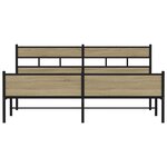 vidaXL Cadre de lit en métal sans matelas chêne sonoma 180x200 cm