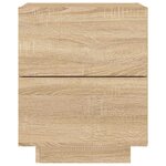 vidaXL Armoires de chevet et lumières LED 2 Pièces chêne sonoma