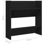 vidaXL Armoire à chaussures murale noir 60x18x60 cm bois d'ingénierie