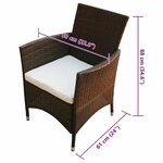 vidaXL Ensemble à manger d'extérieur 7 Pièces et coussins Résine tressée