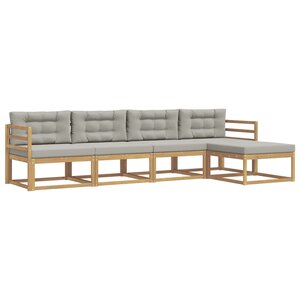 vidaXL Ensemble de canapés d'extérieur 4 Pièces Blanc et gris clair