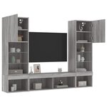vidaXL Unités murales TV avec LED 5 Pièces gris sonoma bois d'ingénierie