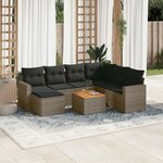 vidaXL Salon de jardin 8 Pièces avec coussins gris résine tressée