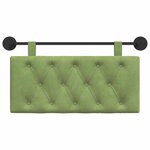 vidaXL Tête de lit suspendue Avec lumière LED Vert clair Velours