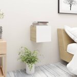 vidaXL Tables de chevet 2 Pièces Blanc et chêne sonoma Bois d'ingénierie