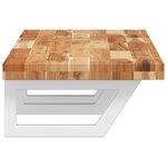 vidaXL Étagère de vasque murale acier et bois massif d'acacia