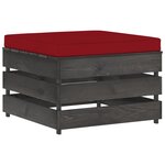 Vidaxl salon de jardin 8 pièces avec coussins bois imprégné de gris