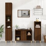 vidaXL Ensemble de meubles de salle de bain 3 Pièces Chêne marron