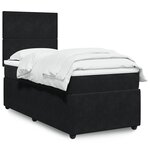 vidaXL Sommier à lattes de lit avec matelas Noir 90x200 cm Velours