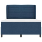 vidaXL Lit à ressorts avec matelas Bleu 140 x 200 cm tissu