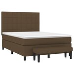 vidaXL Sommier à lattes de lit avec matelas Marron foncé 140x200 cm