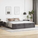 vidaXL Cadre de lit avec matelas avec matelas 2 Pièces Gris PVC