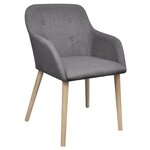 vidaXL Chaises à manger lot de 4 gris clair tissu et chêne massif