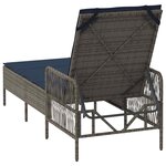 vidaXL Chaise longue avec coussin Gris 157 x 55 x 92cm polyrotin