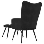 vidaXL Fauteuil relax avec tabouret en velours noir