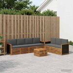 vidaXL Ensembles de canapés avec coussin 8 Pièces Bois d'Acacia Massif