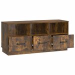 vidaXL Meuble TV Chêne fumé 102 x 34 5 x 47 cm Bois d'ingénierie