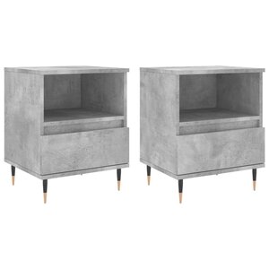 vidaXL Tables de chevet 2 Pièces gris béton 40x35x50 cm bois d’ingénierie