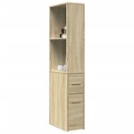 vidaXL Armoire de salle de bain étroite avec roulettes chêne sonoma