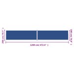 vidaXL Auvent latéral rétractable Bleu 200x1200 cm