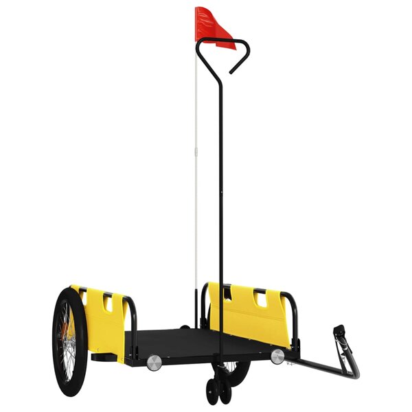vidaXL Remorque de vélo jaune et noir tissu oxford et fer