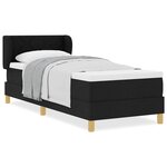 vidaXL Lit à Ressorts avec Matelas Crème 90x200 cm Tissu Noir