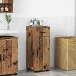 vidaXL Cabinet de salle de bain avec porte Bois ancien 30 x 35 x 80 cm