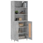 vidaXL Buffet haut Gris béton 69 5x34x180 cm Bois d'ingénierie