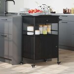 vidaXL Chariot de cuisine Chêne noir 56x43x89 5 cm Bois reconstitué