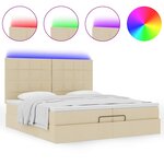 VidaXL Cadre de lit ottoman avec matelas crème 200x200cm tissu