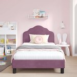 vidaXL Cadre de lit pour enfants avec tête de lit Violet 80 x 200 cm