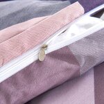 vidaXL Jeu de housse de couette Carreaux Violet 155x220/80x80 cm