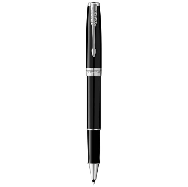 Parker sonnet stylo roller  laque noire  recharge noire pointe fine  coffret cadeau