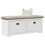 VidaXL Banc de couloir BODO blanc et marron 114x40x45 cm