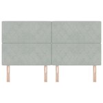 vidaXL Tête de Lit LED Argyle Manuel Gris clair 90 cm Velours