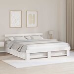 vidaXL Cadre de lit avec tiroir Blanc 180 x 200 cm Bois massif en pin
