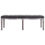 Banc banquette lin bois solide 150 x 40 x 48 cm gris foncé 02_0010763