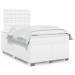 vidaXL Sommier à lattes de lit avec matelas Blanc 120x200cm Similicuir