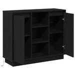 vidaXL Buffet avec porte Chêne noir 90 x 32 x 75 cm Bois d'ingénierie