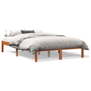 vidaXL Cadre de lit sans matelas cire marron 140x190cm bois pin massif