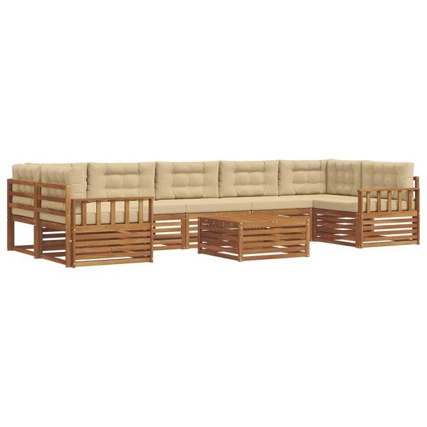 vidaXL Ensemble de canapés d'extérieur 8 Pièces Naturel et Beige