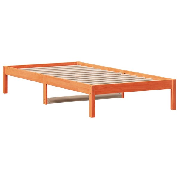 vidaXL Lit de jour sans matelas cire marron 90x200 cm bois pin massif