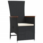 vidaXL Ensemble à manger de jardin 9Pièces coussins noir résine tressée