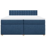 vidaXL Sommier à lattes de lit avec matelas Bleu 200x200 cm Tissu