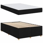 vidaXL Cadre de lit avec matelas avec matelas Noir 120 x 200 cm tissu