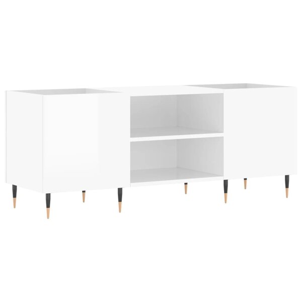 vidaXL Armoire à disques blanc brillant 121x38x48 cm bois d'ingénierie