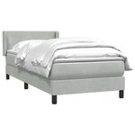 vidaXL Sommier à lattes de lit et matelas gris clair 80x220 cm velours