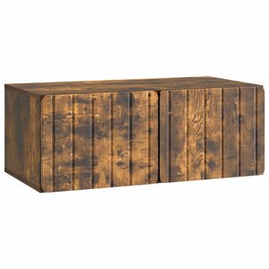 vidaXL Meuble TV mural 78 5 x 41 x 30 cm Chêne fumé Bois d'ingénierie