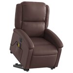 vidaXL Fauteuil inclinable de massage électrique marron similicuir